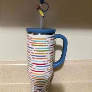 Swig Colorful Pencil Design Tumbler with Blue Lid